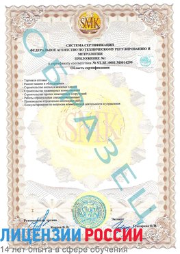 Образец сертификата соответствия (приложение) Реутов Сертификат ISO 14001